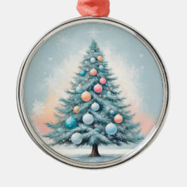 Pine Tree Snowflakes | Ornamentos de Coral Laranja