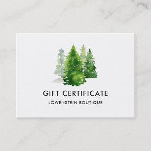 Pine Trees Green Watercolor Certificado de prese