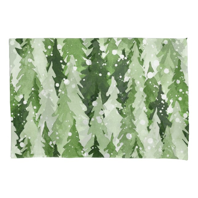 Pine Trees Snow: Natal Com Aquarela. (Frente)