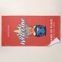 Pineapple Bem-vindo texto personalizado e toalha d