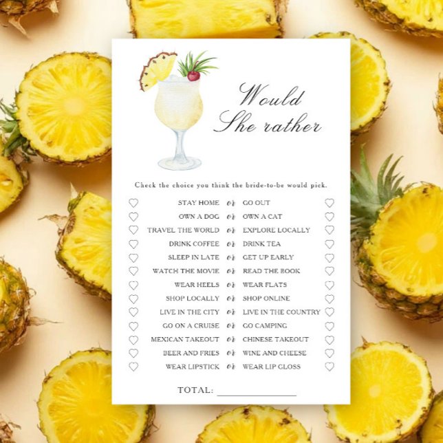 Pineapple bridal shower - Would she rather game (Criador carregado)