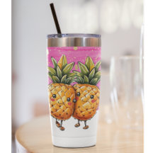 Pineapple Kawaii, melhores amigos, abacaxi, cor-de
