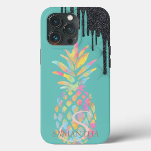 Pineapple Mint Verde com Gotas de Glitter Preto