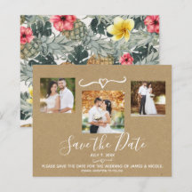 Pineapples Tropicais noivado foto salvar a data