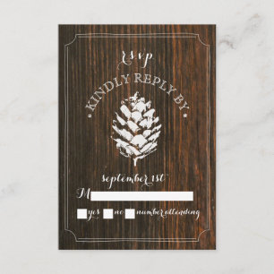 Pinecone Barn Wood Weding RSVP