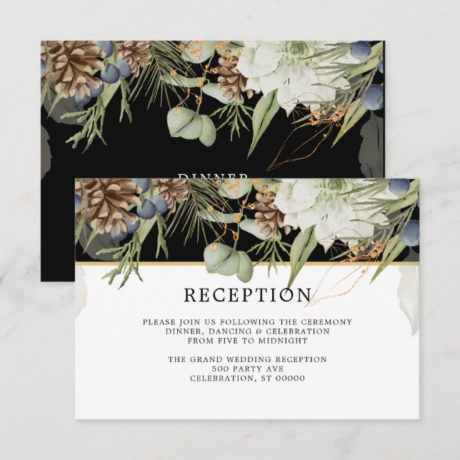 Pinecones Rustic Woodland | Placa de Recepção de c (Frente/Verso)