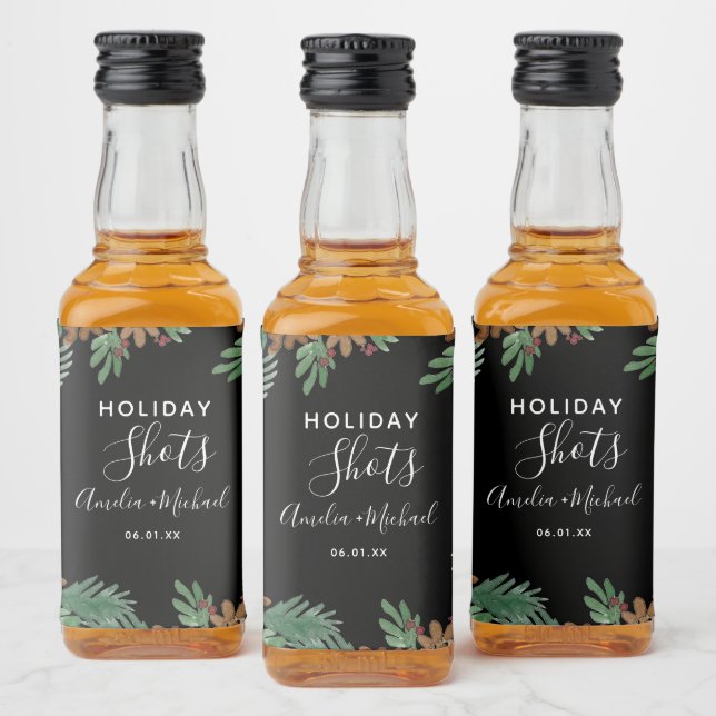 Pinecones Watercolor Greenery Natal (Garrafas)