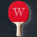 Ping Pong - Letra Paddle-Monograma Raquete de ping<br><div class="desc">Pá de pingue-pongue mostrada em vermelho com uma letra monográfica. 
Personalize este item e altere a letra para o que você precisa ou para o comprar como está.</div>