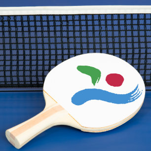 Ping Pong Pátriota, raquete de pingue-pongue com a Bandeira