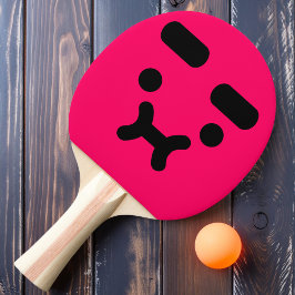 Ping Pong Rosto Confuso e Emburrado Cor-de-Rosa Raquete de P
