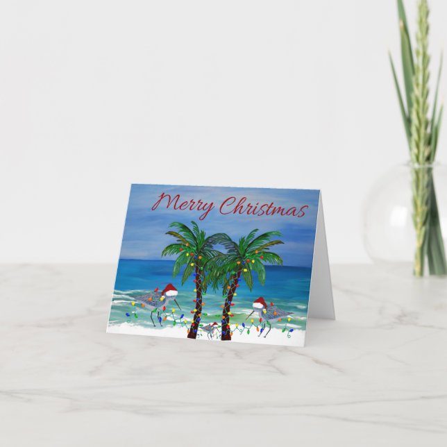 Pingadores de Natal Cartões costeiros de Natal. (Frente)