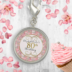 Pingente 80 Floral cor-de-água rosa bonito Aniversário