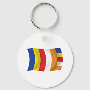 Pingente de chaveiro da bandeira da religião budis