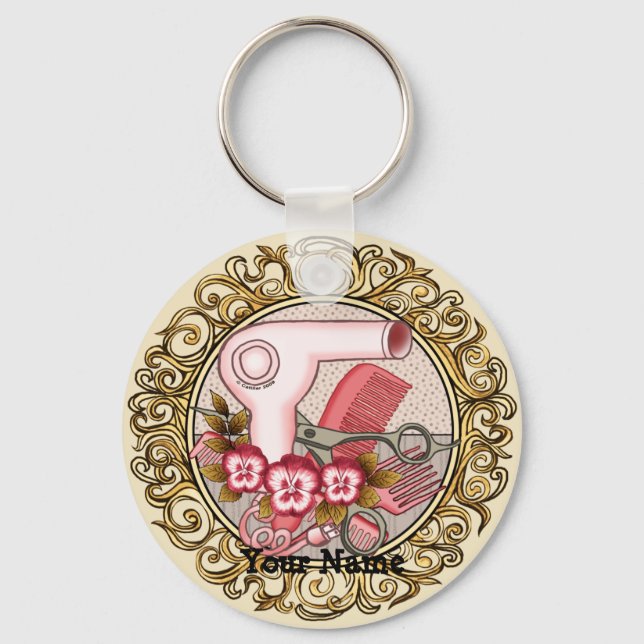 Pingente de Chaveiro Fancy Pink Pansy Beautician (Frente)