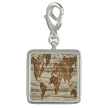 Mapa castanho da impressão mundial