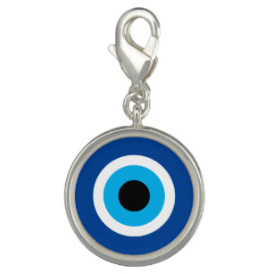 Pingente Mau de Mati Azul Ícone de olho redondo charme prat