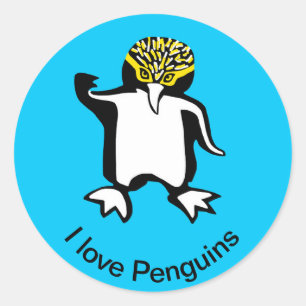 Pinguim - adesivo redondo clássico