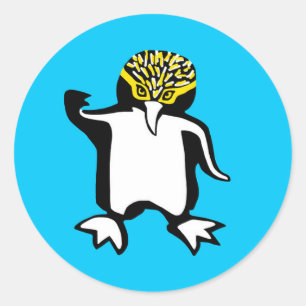 Pinguim - adesivo redondo clássico