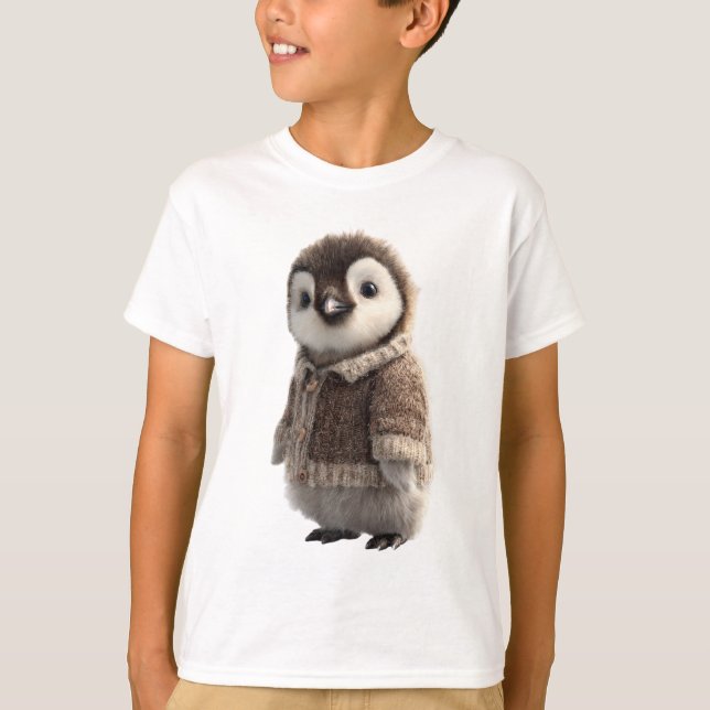 Pinguim Bebê de Suéter de Tricô Infantil (Frente)