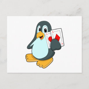 Pinguim com cartões Poker