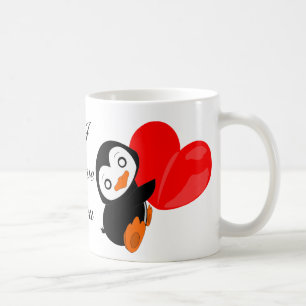 Pinguim com coração - caneca