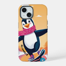 Pinguim com Design de diversão e skate