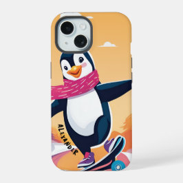 Pinguim com Design de diversão e skate