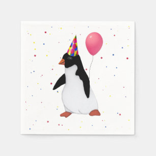 Pinguim com o guardanapo de papel do balão