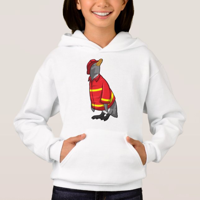 Pinguim como Bombeiro com Capacete (Frente)