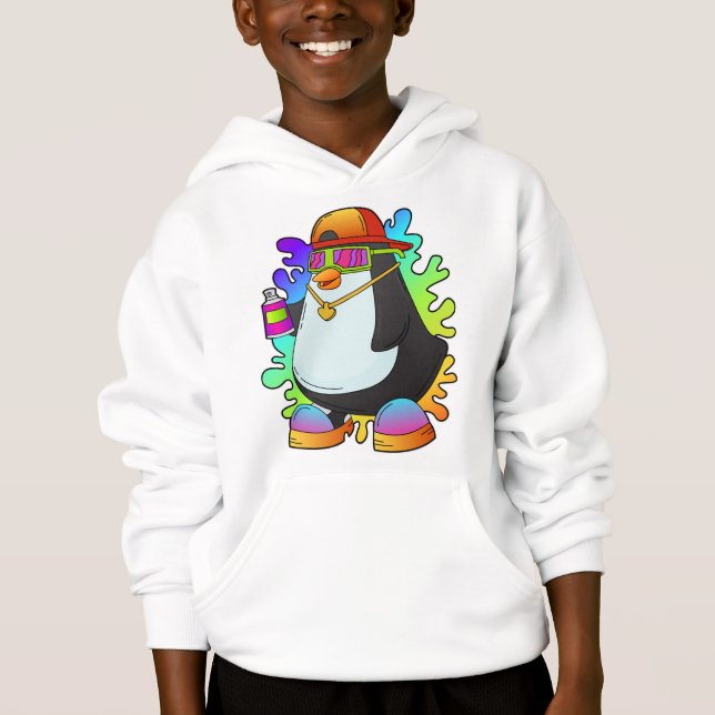 Pinguim como Pintor com Spray (Frente)