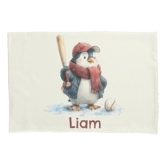 Pinguim de Baseball de Inverno Personalizado para  (Frente)