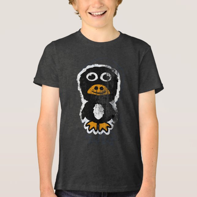 Pinguim de Desenho Animado Angustiado 9 (Frente)