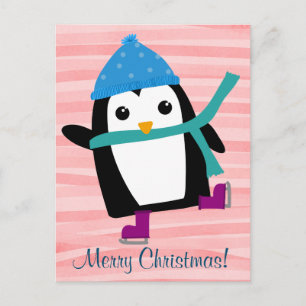 Pinguim de Ice Skating, cartões postais