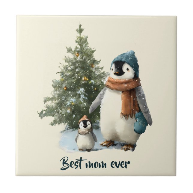 Pinguim de Inverno Personalizado “Melhor Mãe de To (Frente)