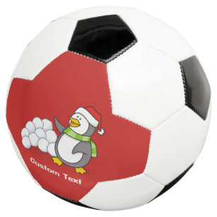 Pinguim de Natal com bolas de neve balançando