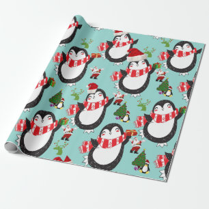 Pinguim de Papel de Presente de Natal