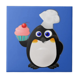 Pinguim do padeiro com cupcake