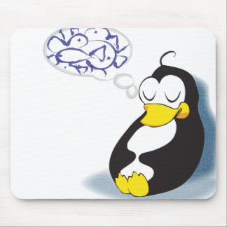 pinguim do sono que sonha sobre o mousepad dos