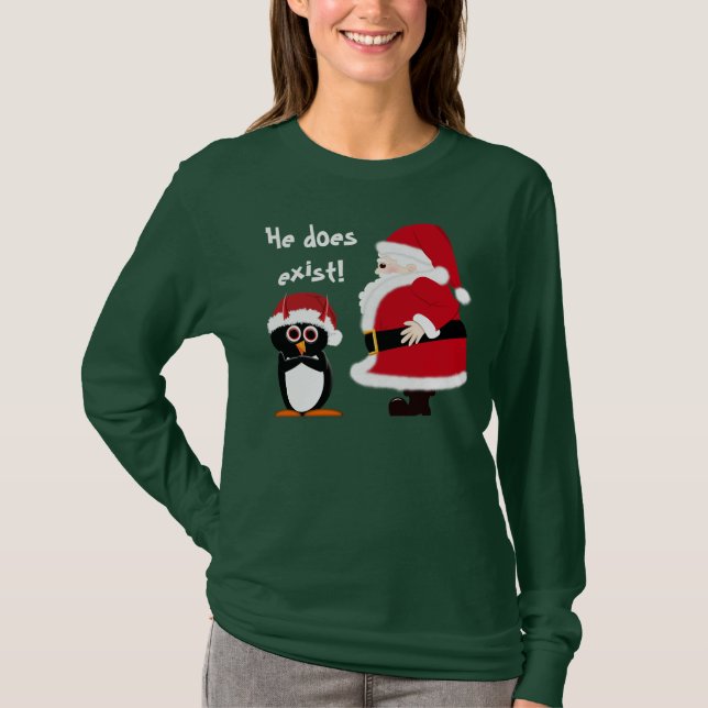Pinguim e camisa maus do feriado do papai noel (Frente)