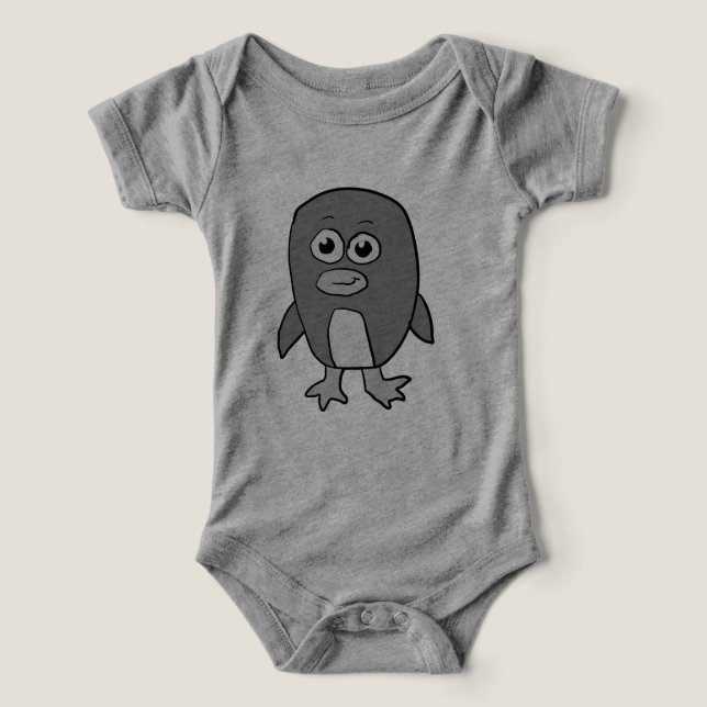 Pinguim em Tons de Cinza (Design frontal)