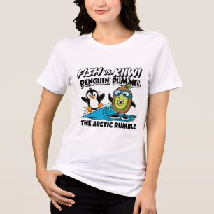 Pinguim engraçado e kiwi