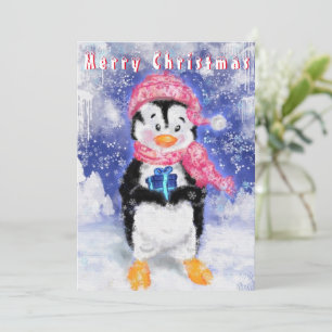 Pinguim Feliz - Feliz Natal - Bonito - Desenho