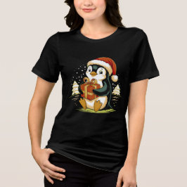 Pinguim Fofo de Natal com Caixa de Presente
