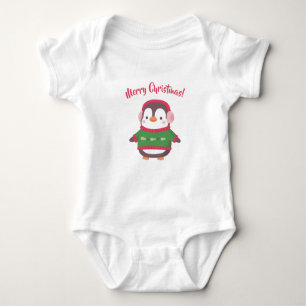 Pinguim Fofo De Suéter Feliz Natal Bebê