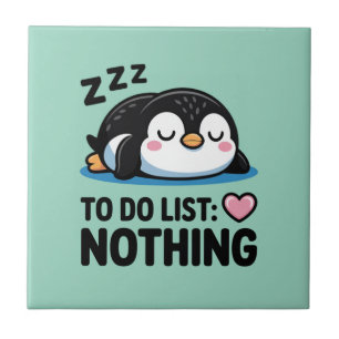 pinguim fofo dormindo, lista de tarefas nada