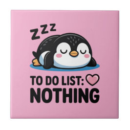 pinguim fofo dormindo, lista de tarefas nada