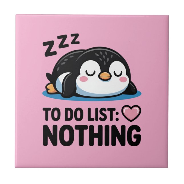pinguim fofo dormindo, lista de tarefas nada (Frente)