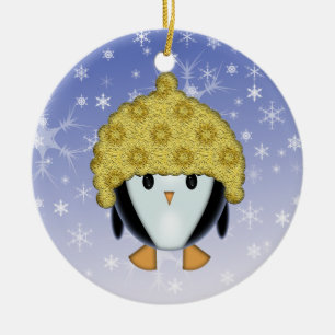 Pinguim Fofo em Enfeite de Chapéu