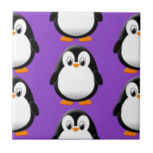Pinguim Gordo Fofo com Estampa Roxa