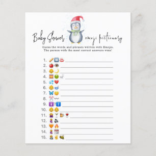 Pinguim - Jogo de imagem de emoji baby shower